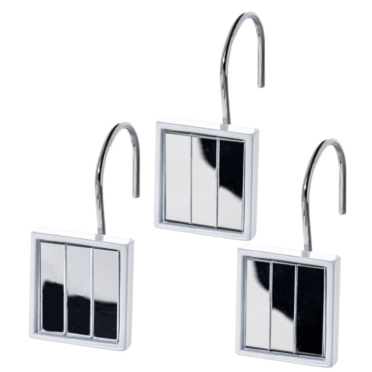 Orren Ellis Quilted Mirror Shower Curtain Hooks & Reviews Wayfair